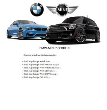 BMW FSC MINI navigatie update 2025 next move Route premium, Verzenden, Nieuw, Update
