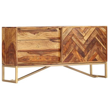 vidaXL Dressoir 118x30x60 cm massief acaciahout, Verzenden, Nieuw, Overige houtsoorten, Minder dan 50 cm