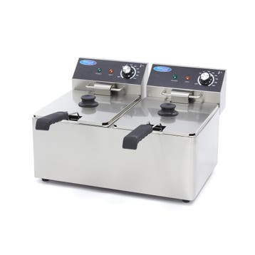 Frituurpan - 2x 8 L - 2 Manden - tot 2,8 Kg Frites, Witgoed en Apparatuur, Frituurpannen, 4 liter of meer, Verzenden, Nieuw, Duo-friteuse