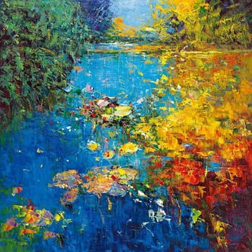 Kunstdruk Madjid - Idyll I 98x98cm, Verzenden, Nieuw