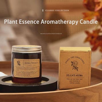 Aromatherapie Kaars in Bruin Glazen Pot - Geurkaars voor Hui, Verzenden, Nieuw