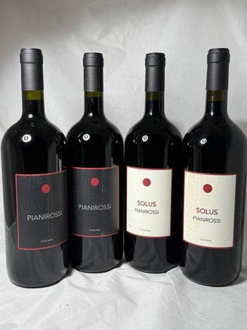 2008 Pianirossi & 2010 Solus - Toscane IGT - 4 Magnums, Nieuw