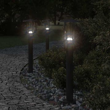 vidaXL Vloerlamp voor buiten 60 cm roestvrij staal zwart, Verzenden, Nieuw, Vloerlamp