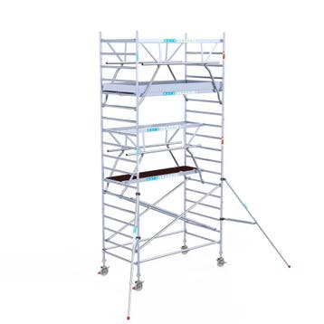 Euroscaffold steiger dubbele Voorloopleuning 135x250x6,2 WH, Doe-het-zelf en Verbouw, Steigers, Verzenden, Nieuw, Rolsteiger of Kamersteiger