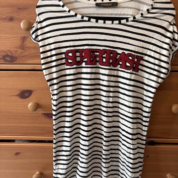 Supertrash gestreept shirt zwart wit maat S, Nieuw