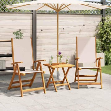 Tuinstoelen inklapbaar - Massief Acacia - Retourdeal 34%, Tuin en Terras, Ophalen of Verzenden, Zo goed als nieuw, Hout, Inklapbaar