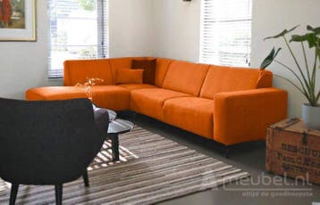 Hoekbank Maarssen - hoekbanken - Oranje, Nieuw, 150 cm of meer, Stof, 250 tot 300 cm