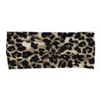 Haarband Twist 9cm – Panterprint – Jersey Stof – Beige Creme, Nieuw
