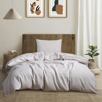 Dekbedovertrek 135x200 Beige - Laatste Stuk! - Linnen, Eenpersoons, Beige, Dekbedovertrek, Ophalen of Verzenden