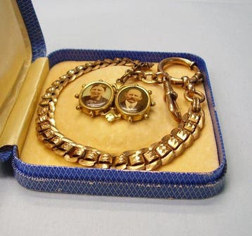 Zonder minimumprijs - Horloge halsketting Schaumgoud /