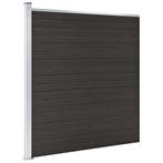 vidaXL Schuttingpaneel 175x186 cm HKC zwart, Verzenden, Nieuw, Kunststof, 1 tot 2 meter