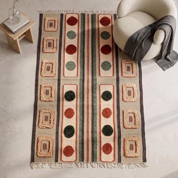 *WOONWINKEL* Dutchbone Haydon Kleurrijk Vloerkleed Retro 200, Verzenden, Nieuw