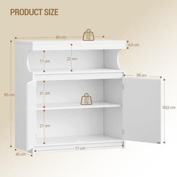 Hzuaneri SC80003X Sideboard, keukenkast met 2 deuren, buffet, Verzenden, Zo goed als nieuw