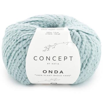 Katia Concept Onda - 84 Ijsblauw - Katoen met Bouclé-effec, Hobby en Vrije tijd, Breien en Haken, Ophalen of Verzenden, Nieuw