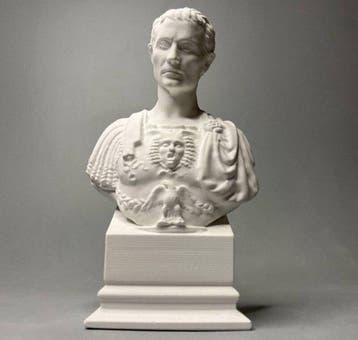 Decoratief ornament - gipsen borstbeeld van Julius Caesar.