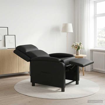 vidaXL Massage Recliner Zwart Kunstleer, Verzenden, Nieuw