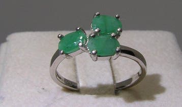 Smaragd ring - Hoogte: 22 mm - Breedte: 20 mm- 2.12 g - (1)