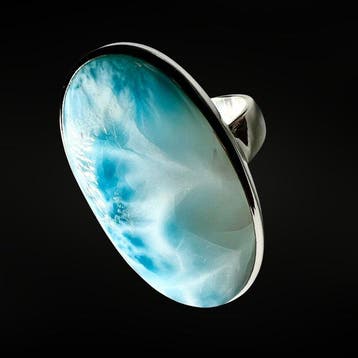 Premium - ring van natuurlijke larimar - zilver 925