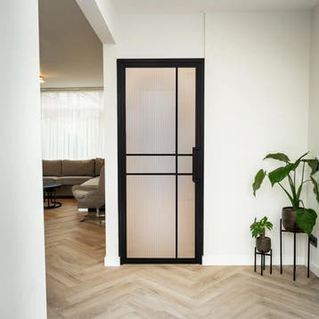 Stalen Binnendeur - 6 Vlaks - Kanaalglas - Luxe design, Minder dan 80 cm, Binnendeur, Nieuw, Metaal