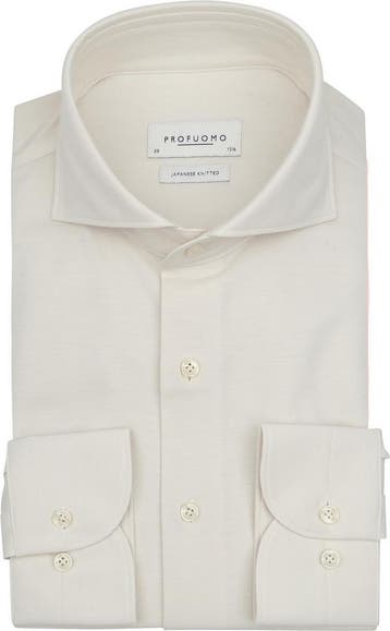Profuomo Japanese Knitted Overhemd Off White maat 41 Heren, Verzenden, Nieuw, Wit, Profuomo