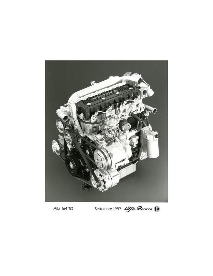1987 ALFA ROMEO 164 TD MOTOR PERSFOTO, Boeken, Auto's | Folders en Tijdschriften, Alfa Romeo