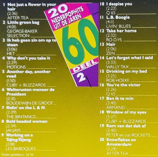 20 Nederpophits uit de jaren 60 Deel 2 0042281654329, Cd's en Dvd's, Cd's | Overige Cd's, Verzenden