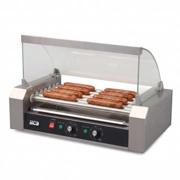 HCB Worstengrill - hotdogroller - 7 rollen - RVS - 230V, Verzenden, Nieuw in verpakking, Overige typen