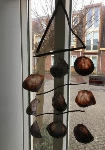 Schelpenhanger Placuna geboord Lianter 30 cm, Ophalen of Verzenden, Nieuw