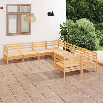 vidaXL 8-delige Loungeset massief grenenhout, Verzenden, Nieuw, Loungeset