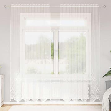 vidaXL Kantgordijn Wit 245x150cm Polyester, Huis en Inrichting, Verzenden, Nieuw, Wit