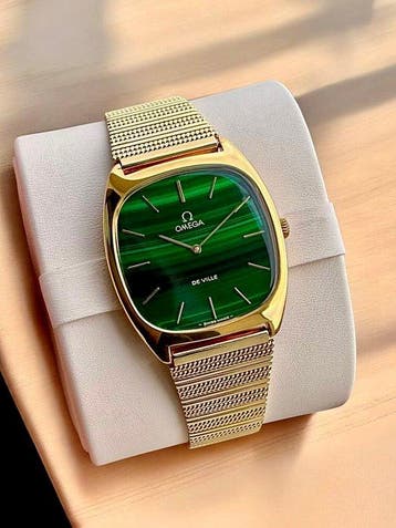 Omega - De Ville - Gilt Green Malachite Dial - Zonder, Nieuw