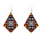 Oorbellen met Afrikaanse print | Ruitvormig - Rood Samakaka, Ophalen of Verzenden, Nieuw