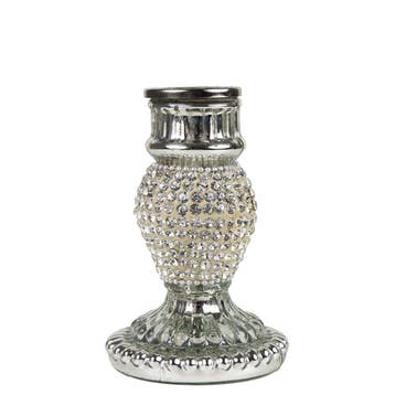 kandelaar strass zilver 10cm, Verzenden, Nieuw