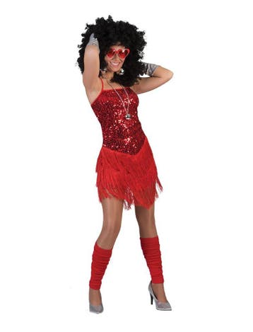 Glitter Toppers jurkje met franjes rood, Ophalen of Verzenden, Nieuw