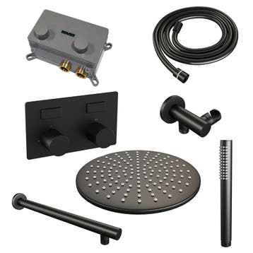 Brauer Black Carving Thermostatische Regendoucheset Inbouw -, Ophalen of Verzenden, Nieuw