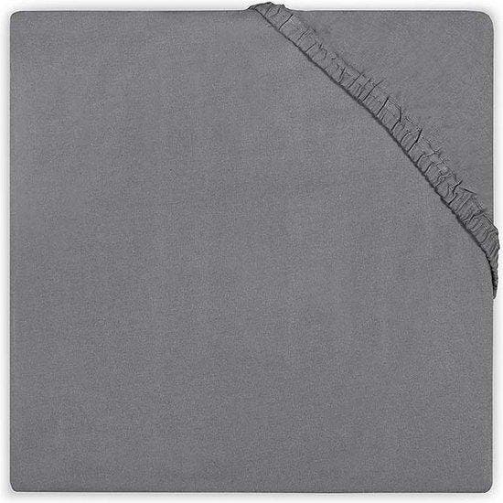 Jollein Hoeslaken Ledikant Badstof 60x120cm - Dark Grey, Huis en Inrichting, Slaapkamer | Matrassen en Bedbodems, Verzenden