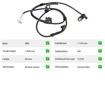 ABS-sensor Vooras links Daihatsu Charade 1.33 16V, Verzenden, Nieuw, Daihatsu