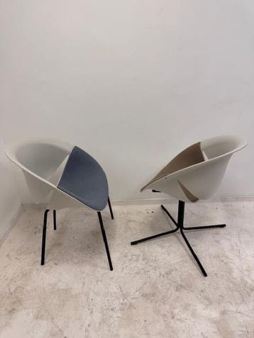 Gebruikte Max Design So Happy vergaderstoelen blauw en beige, Kantine of Aula, Ophalen of Verzenden, Gebruikt, Stoel