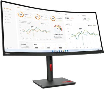 Lenovo ThinkVision T34w-30 Zwart 34" gebogen monitor, Ophalen of Verzenden, Zo goed als nieuw, SSD