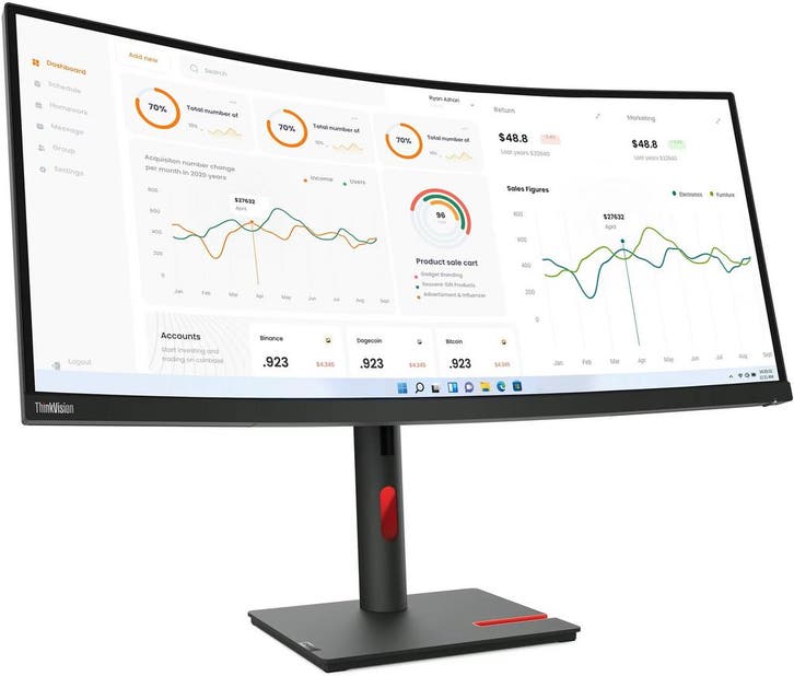 Lenovo ThinkVision T34w-30 Zwart 34" gebogen monitor, Computers en Software, Desktop Pc's, Zo goed als nieuw, SSD, Ophalen of Verzenden