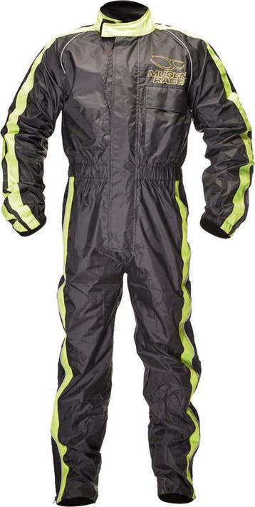 MUGENRACE RS-1 Zwart Fluo Geel 1-delig Regenpak, Nieuw met kaartje, Overige typen, MUGENRACE, Heren