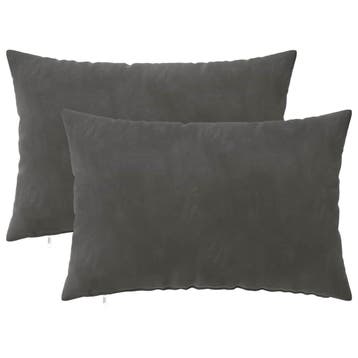 vidaXL Kussensloop 2 pcs HEERLEN Donkergrijs 40 x 60 cm, Verzenden, Nieuw