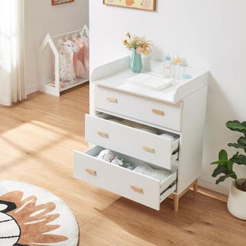 Luiercommode Sarievn met verschoonunit 100x80x53 cm wit [en., Verzenden, Nieuw