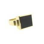 Gouden zegelring met onyx, Gebruikt, Overige kleuren, 20 of groter, Heer