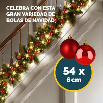 Kerstballen Rood 54-delig (Kerst artikelen, Interieur), Diversen, Verzenden, Nieuw