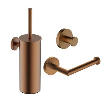 Toilet Accessoires Set Wiesbaden Alonzo Geborsteld Brons, Ophalen of Verzenden, Nieuw, Bad