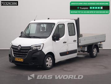 Renault Master 150PK Dubbel Cabine Open Laadbak Trekhaak LED, Stof, Gebruikt, Euro 6, Renault