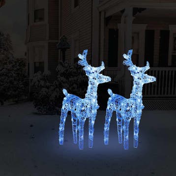 vidaXL Kerstrendieren 2 st 80 LEDs acryl blauw, Verzenden, Nieuw
