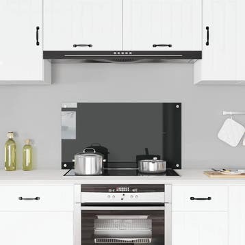 vidaXL Spatscherm keuken 90x50 cm gehard glas zwart, Verzenden, Nieuw