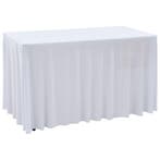 vidaXL 2 st Tafelhoezen stretch met rok 120x60,5x74 cm wit, Verzenden, Nieuw